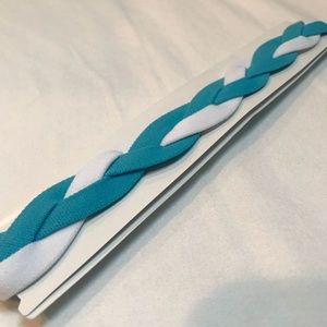 Light Blue and White Brand New Braided Headband